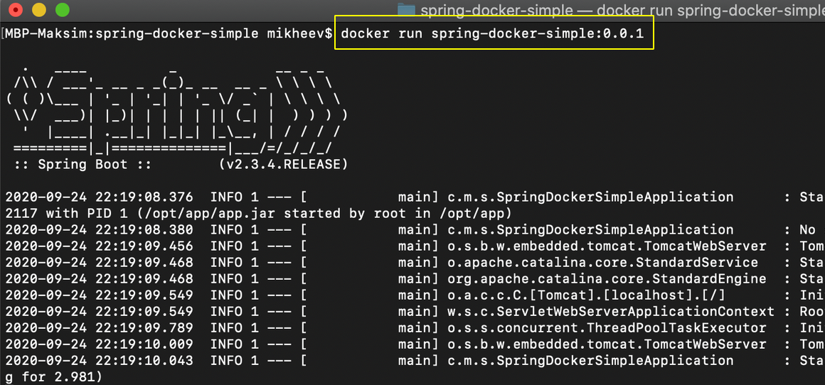 Запустить проект docker