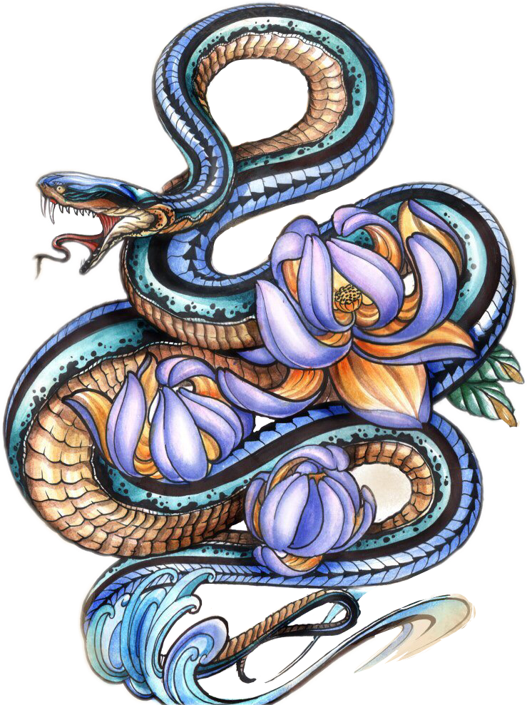 Змея и цветок 2. Стилизованная змея. Тату змеи. Змея рисунок. Тату змеи цветная.