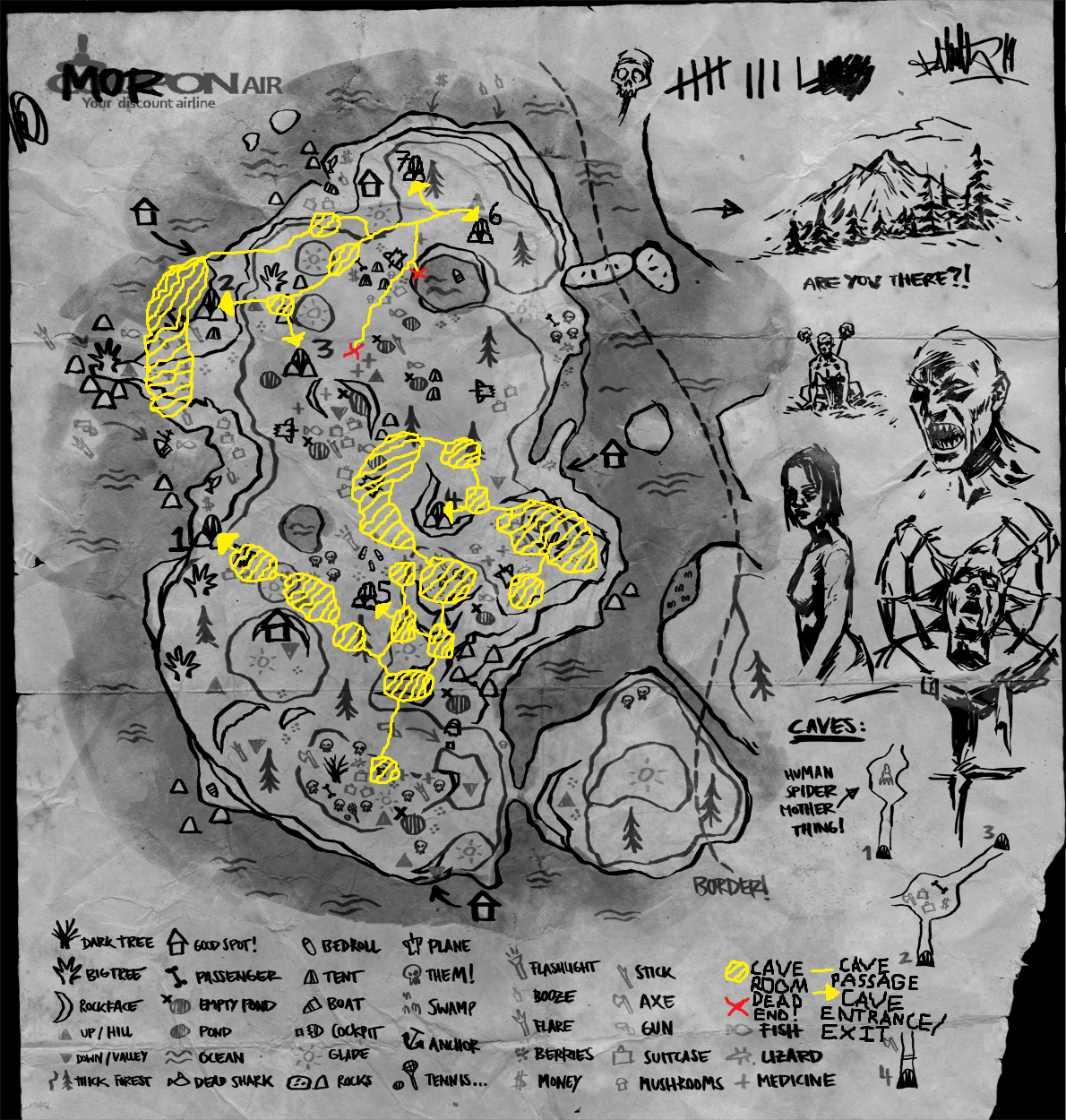 Карта в форесте пещеры